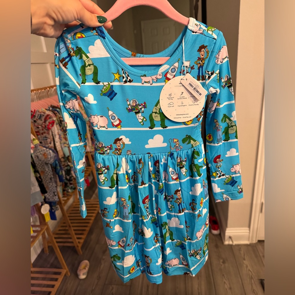 Little Sleepies Pixar Toy Story Long Sleeve Twirl Dress Size 4T